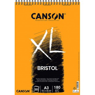 CANSON Album 50 feuilles XL® BRISTOL - spirale petit cote - A3 180g/m² - Blanc