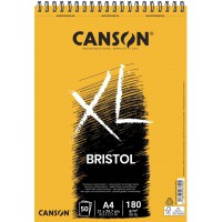 CANSON Album 50 feuilles XL® BRISTOL - spirale petit cote - A4 180g/m² - Blanc