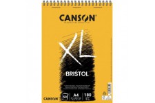 CANSON Album 50 feuilles XL® BRISTOL - spirale petit cote - A4 180g/m² - Blanc