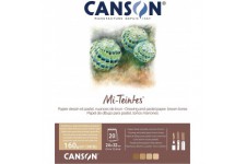 CANSON MI-TEINTES® Papier a dessin - Bloc 20 feuilles 24x32 160g/m² Nuances de marron