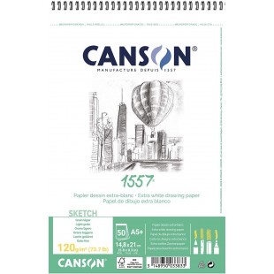 Canson Album spirale 15 x 21 50 H JA 1557 fin 120 g, blanc