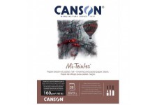 CANSON Papier MI-TEINTES® (nid-d'abeilles) - Bloc 20 feuilles 32X41 160g/m² Noir 425