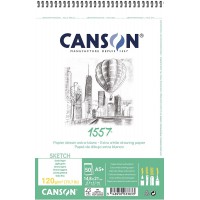 Canson Album Spirale 15 x 21 30 H JA 1557 Fin 180 g, Blanc, 15x21