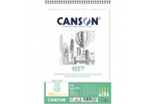 Canson Album Spirale 15 x 21 30 H JA 1557 Fin 180 g, Blanc, 15x21