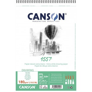 Canson Album spirale 21 x 29,7 30 h JA 1557 fin 180 g, blanc