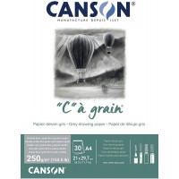 CANSON "C" a  GRAIN Bloc 30 feuilles A4 250g/m² couleur gris
