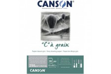 CANSON "C" a  GRAIN Bloc 30 feuilles A4 250g/m² couleur gris