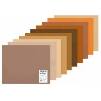 Pochette 10 feuilles Mi-teintes® 50x65 160g/m², coloris assortis nuances de brun (10)