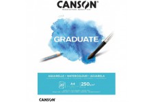 CANSON Bloc 20 feuilles GRADUATE Aquarelle - colle petit cote - A4 250g/m²