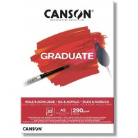 CANSON Bloc 20 feuilles GRADUATE Huile & Acrylique - colle petit cote - A5 290g/m²