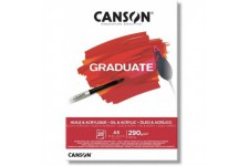 CANSON Bloc 20 feuilles GRADUATE Huile & Acrylique - colle petit cote - A5 290g/m²