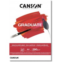 CANSON Bloc 20 feuilles GRADUATE Huile & Acrylique - colle petit cote - A4 290g/m²