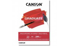 CANSON Bloc 20 feuilles GRADUATE Huile & Acrylique - colle petit cote - A4 290g/m²