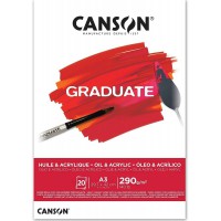 CANSON Bloc 20 feuilles GRADUATE Huile & Acrylique - colle petit cote - A3 290g/m²
