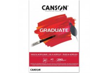 CANSON Bloc 20 feuilles GRADUATE Huile & Acrylique - colle petit cote - A3 290g/m²