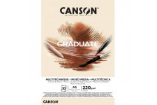 CANSON Bloc 30 feuilles GRADUATE Mixed Media - colle petit cote - Papier naturel A5 220g/m²