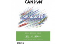 CANSON Bloc 30 feuilles GRADUATE Dessin - colle petit cote - Blanc A3 160g/m²