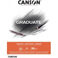 CANSON Bloc 40 feuilles GRADUATE Croquis - colle petit cote - A5 96g/m²