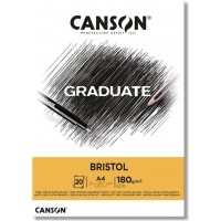 CANSON Bloc 20 feuilles GRADUATE Bristol - colle petit cote - A4 180g/m²