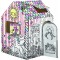 Bankers Box Cabane en Carton Licorne, a  colorier, a  Peindre, ideal pour Vos Enfants, Maison de Jeu en Carton Recyclable tres r