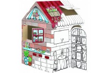 Bankers Box Cabane en Carton Snacks, a  colorier, a  Peindre, ideal pour Vos Enfants, Maison de Jeu en Carton Recyclable tres re