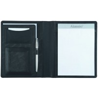 Bormio 43004 Conferencier en Cuir synthetique avec Bloc-Notes et Compartiment A5 Noir env. 23 x 18 x 2 cm