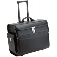 45033 Mondo Valise de Pilote en Cuir synthetique resistant Noir 46 x 38 x 22 cm