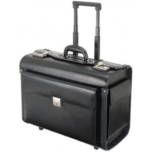 Silvana 92301 Valise Pilote en Cuir synthetique Noir 48 x 39,5 x 23 cm