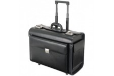 Silvana 92301 Valise Pilote en Cuir synthetique Noir 48 x 39,5 x 23 cm