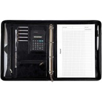 Conference Classeur a  anneaux effet marbre avec calculatrice A4 Noir 25 mm