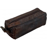 Trousse en cuir de vachette de Pride and Soul Gris/marron