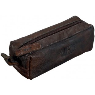 Trousse en cuir de vachette de Pride and Soul Gris/marron
