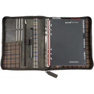 15503 - organiseur personnel, aspect vintage en cuir fendu lave, marron, env. 24,5 a— 20 a— 4 cm, avec calendrier de rendez-vous