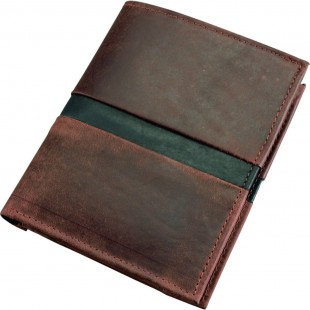 Portefeuille en Format Portrait Bourse Porte-Monnaie en Cuir veritable, env. 12 x 10 cm, 12 cm, Marron