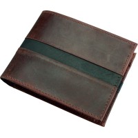 Portefeuille Horizontal en Cuir veritable Marron 12,5 x 9,5 cm