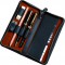 2638 etui en Cuir veritable pour 3 stylos et Accessoires Noir 17,5 x 8 x 2,5 cm