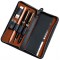 2638 etui en Cuir veritable pour 3 stylos et Accessoires Noir 17,5 x 8 x 2,5 cm