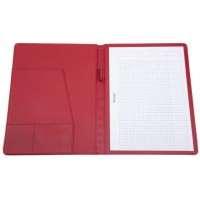 BALACCO 30183 Conferencier A4 en polyester avec bloc-notes et compartiment pour cartes de visite et passant pour stylo Rouge 31,
