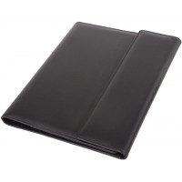 SALVO 30068 Conferencier en similicuir avec bloc, compartiment pour stylo et compartiment pour cartes de visite Noir Format A4 3