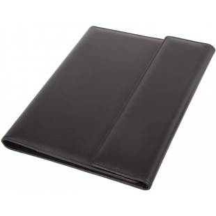 SALVO 30068 Conferencier en similicuir avec bloc, compartiment pour stylo et compartiment pour cartes de visite Noir Format A4 3