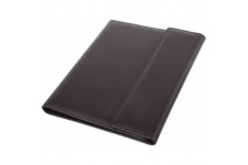 SALVO 30068 Conferencier en similicuir avec bloc, compartiment pour stylo et compartiment pour cartes de visite Noir Format A4 3