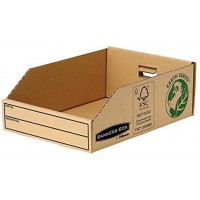 Lot de 50 Bac de rangement Bankers Box Earth, 200 x 280 x 102 mm, en carton recycle naturel