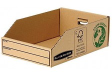 Lot de 50 Bac de rangement Bankers Box Earth, 200 x 280 x 102 mm, en carton recycle naturel