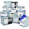 Lot de 10 : Fellowes 0026401 Boite d'Archives Banker Box System A4 Montage Automatique - Dos de 8cm Bleu/Blanc