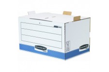 Lot de 5 : Fellowes 0029901 Conteneur frontal Banker Box System - Montage automatique - Bleu/Blanc