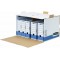 Lot de 5 : Fellowes 0029901 Conteneur frontal Banker Box System - Montage automatique - Bleu/Blanc