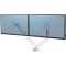 Fellowes Bras porte ecrans Platinum Double horizontal pour 2 moniteurs jusqu'a  32", hauteur ajustable, norme VESA, 2 ports USB,