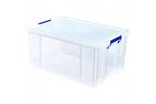 Bankers Box Boite de rangement ProStore 70 L, 30 x 58 x 38.5 cm, avec couvercle et poignees, format A4, empilable, plastique tra