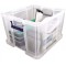 Bankers Box Boite de rangement ProStore 48 L, 30 x 41 x 37 cm, avec couvercle et poignees, empilable, plastique transparent sans