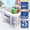 Bankers Box Lot de 3 Boites de rangement ProStore 36 L, 30 x 37 x 31 cm, avec couvercle et poignees, empilable, plastique transp
